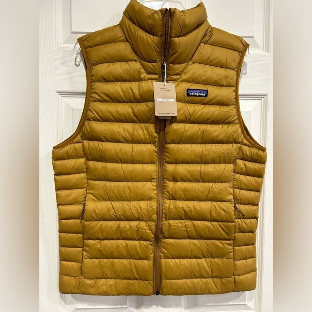 Patagonia Men’s Medium Down Sweater Puffer Vest Raptor Brown Nwt Puff Insulated
